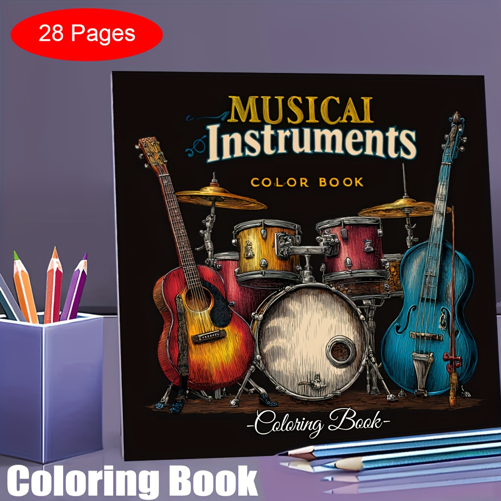 Musical Instrument Coloring Pages - Livre de coloriage pour instruments de