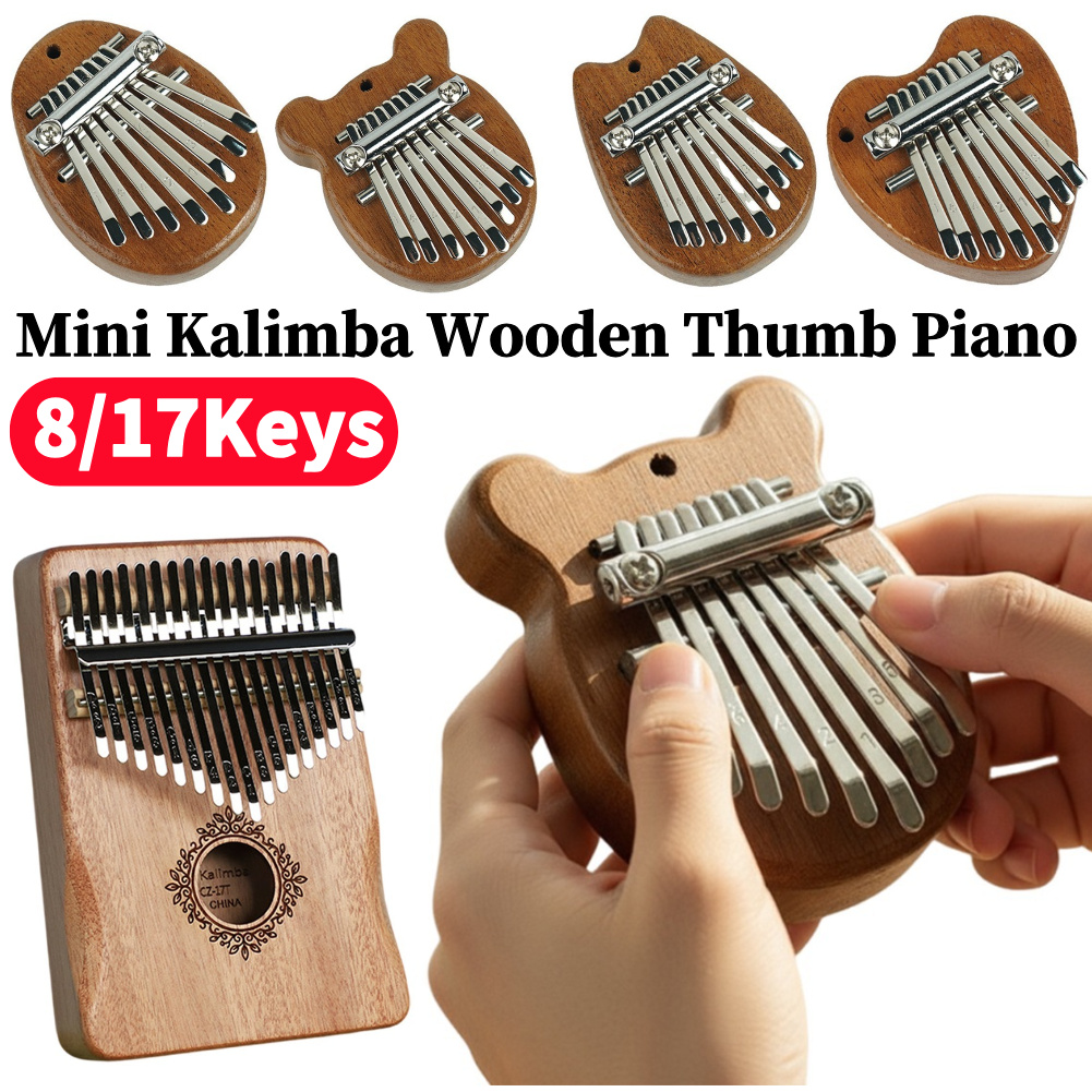 Musical Instrument Kalimba - Mini Kalimba en bois 8/17 touches,