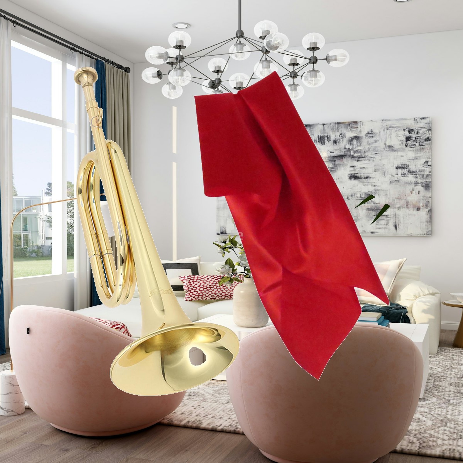 Musical Instrument Bugle - Mini trompette en laiton avec embouchure,