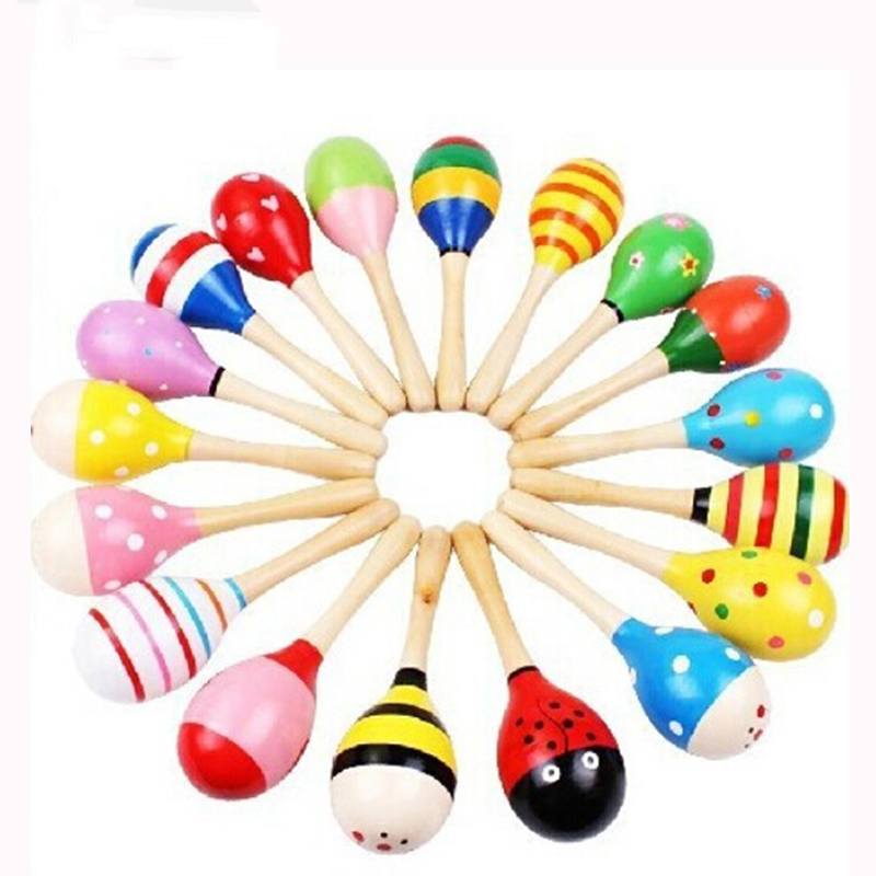 Musical Instrument For Babies - Petits hochets colorés en bois, 2