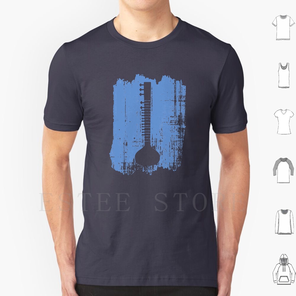 Musical Instrument Sitar - Guitare indienne t-shirt impression coton idée
