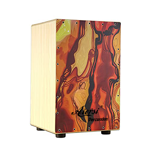 Musical Instrument With Hand - Cajon en bois coloré, instrument de