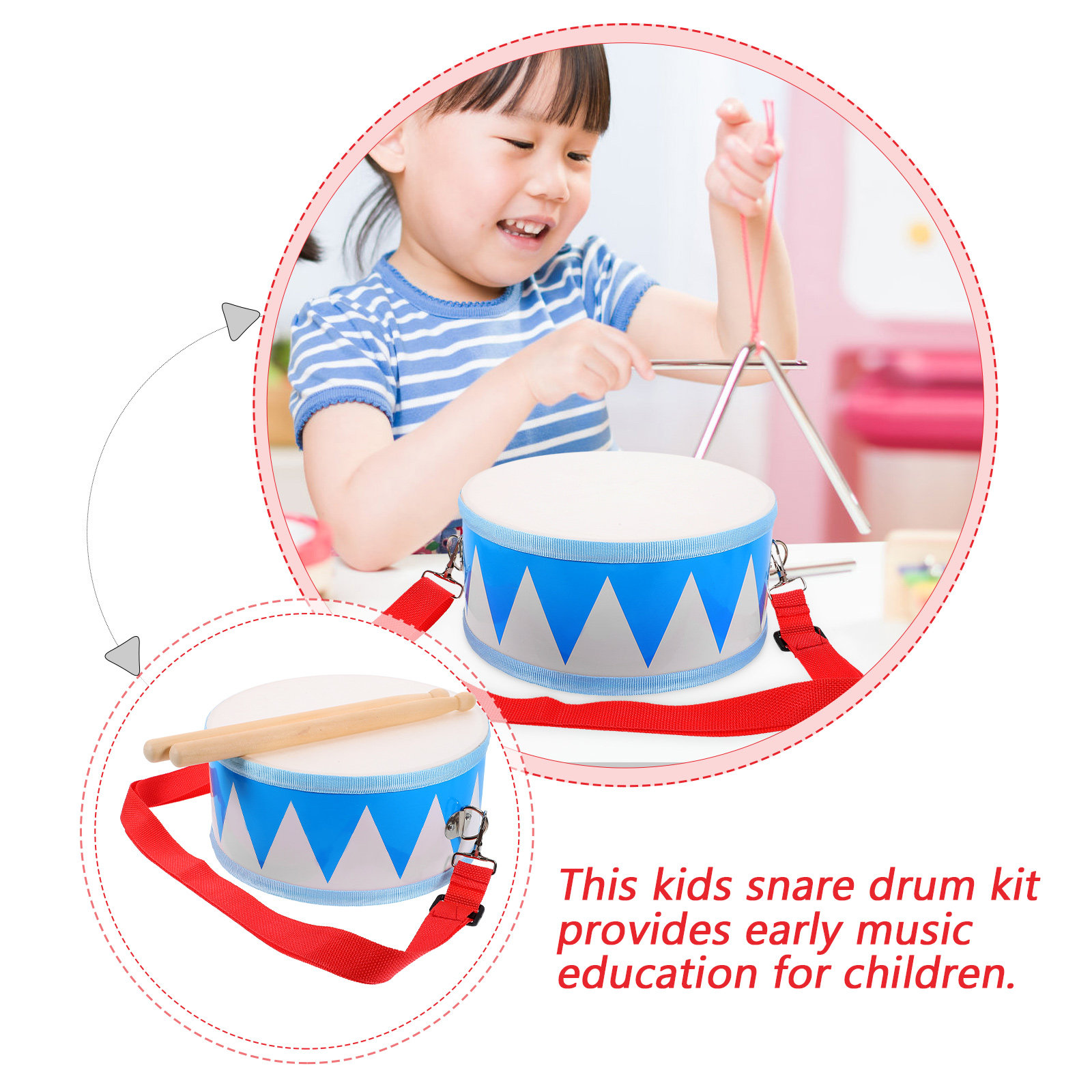 1 ensemble de tambours en bois - Musical Instrument For Babies avis et prix