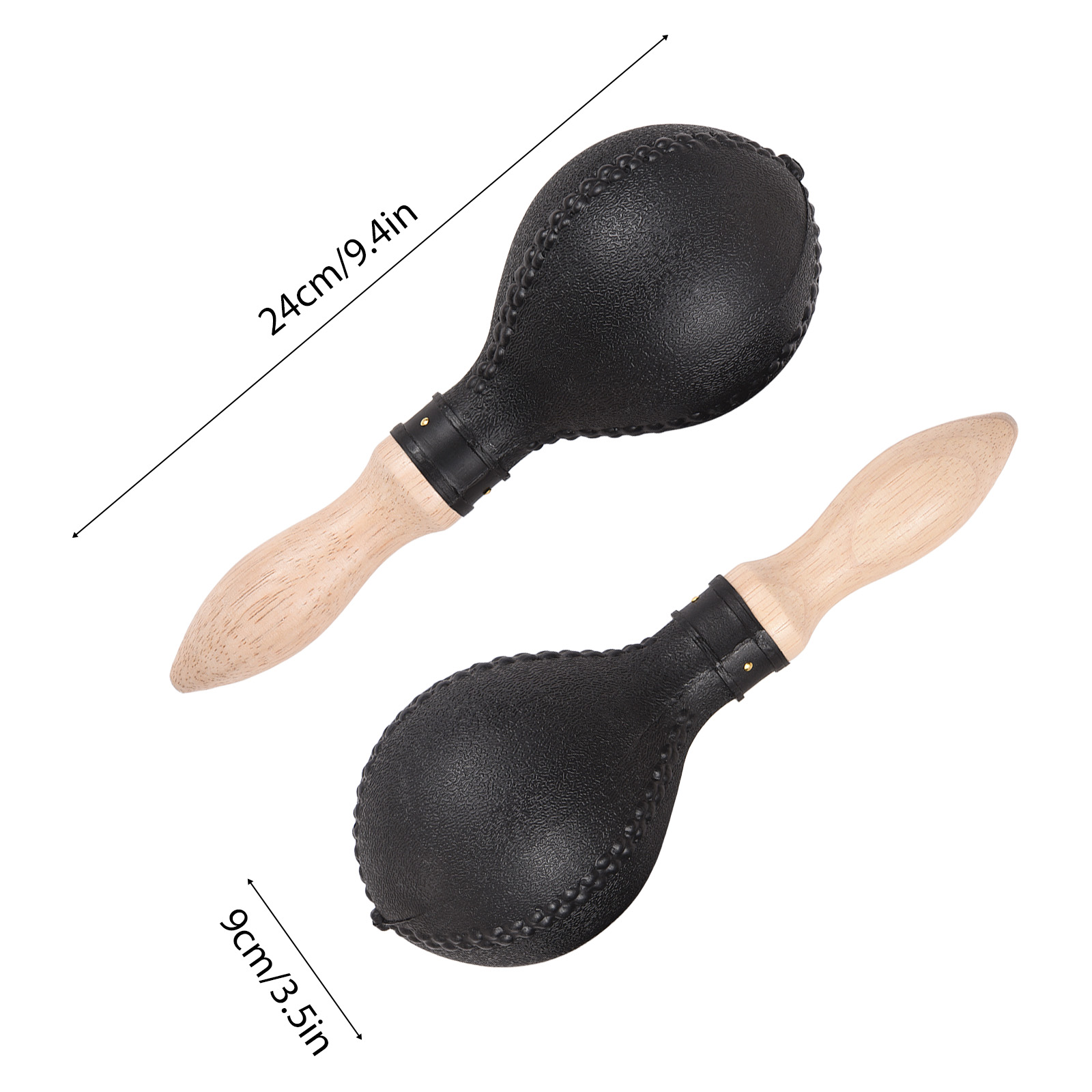 1 paire de Maracas noires de 2 - Musical Instrument Maraca avis et prix